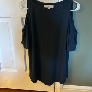 Lightly worn small LOFT blue tee shirt with peekaboo shoulders.